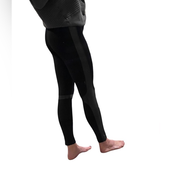 Parasuco Jeans Black Spandex Leggings with Faux Leather Trim | S | - Picture 6 of 8
